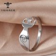 thumbnail image 2 of RSAMD Talisman Moon Goddess Ring Stainless Steel Pagan Fertility Goddess Mother Earth-7-Steel, 2 of 9
