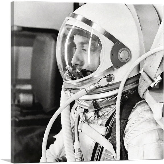 ARTCANVAS First American NASA Astronaut Alan Shepard Canvas Art Print - Size: 18" x 18" (0.75" Deep)