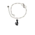 thumbnail image 2 of Delight Jewelry Tall Sitting Matte Black Cat Silver-tone Paw Infinity Link Chain Bracelet, 6"+2" Extender, 2 of 3