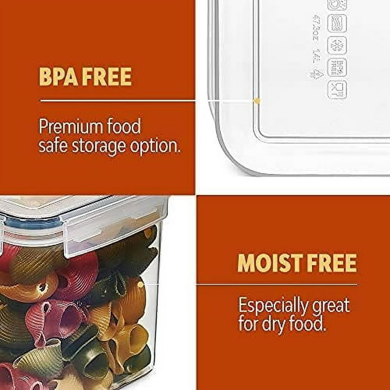 Airtight Food Storage Containers with Lids, 24 pcs Plastic Kitchen and  Pantry Organization Canisters for Cereal, Dry Food, Flour and Sugar, BPA  Free, Includes 24 Labels
