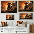 thumbnail image 4 of Designart "Dirt Bike Adventure Orange and Black Rider III" Transportation Framed Wall Art - Transitional Orange Motorcycle Entryway Framed Wall Art, 4 of 6