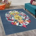 thumbnail image 2 of Zoo Decorative Rug, Colorful Animals Geometric Diamond Face Lions Mane Safari Wildlife Theme Image, Quality Carpet for Bedroom Dorm and Living Room, 6 Sizes, Blue, by Ambesonne, 2 of 4