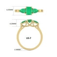 thumbnail image 2 of Emerald and Pear Cut Natural Emerald Gemstone Ring in 14K Yellow Gold (Size: 6), 2 of 6