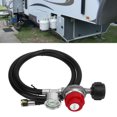 thumbnail image 1 of Régulateur de Gaz Haute Pression 5 Pieds 0 à 30 PSI Réglable avec Manomètre pour RV Van Remorque Réservoir d'Essence Adaptateur, 1 of 7