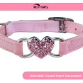 thumbnail image 4 of Miaocao Heart Bling Cat Collar with Safety Belt and Bell Adjustable 8-10 inches for Kitten Cats (Black+Pink), 4 of 6