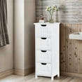 thumbnail image 2 of Favory Bathroom Floor Cabinet, Wooden Side Storage Organizer, 4 Drawers Free-Standing Cabinet for Bathroom/Hallway/Living Room-White, 2 of 18