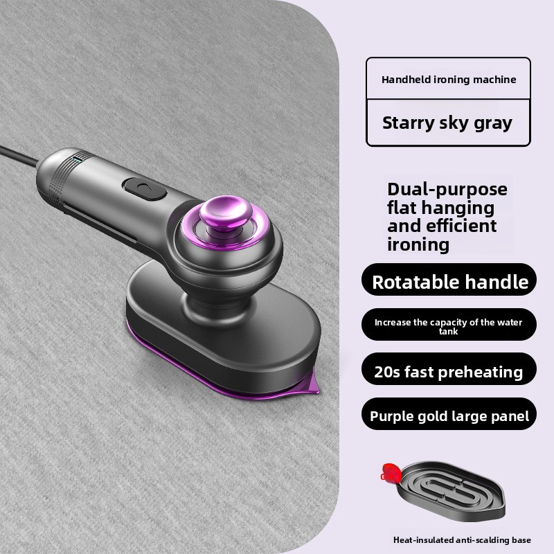 Mini clothes iron, foldable, with heat insulation and anti-scalding base, fast ironing in a large area, fast heating, suitable for wrinkling clothes.