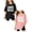 Pink 1PCS & Black 1PCS, variant on Summer Kids Little Soul Graphic Oversized T-Shirt 2 Pack, Classic Crew Neck Loose Short Sleeve Play & Daily Tops 3-4 Years