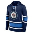 thumbnail image 1 of Chandail à Capuchon à Lacets Profond pour Hommes des Winnipeg Jets - Bleu, 1 of 3