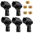 thumbnail image 1 of EeaseCA 5PCS Microphone Clip Holder with Copper Adapters Microphone Clips Simple Practical Plastic Microphone Holder (Black), 1 of 7