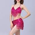 thumbnail image 7 of Sexlip Womens Belly Dance Costume Top And Skirt Set Sequin Design Sparkly Fabric Relaxed Silhouette for Themed Events Pink Free Size, 7 of 7