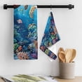 thumbnail image 3 of Ocean Turtle Kitchen Towel Dish Cloths Set of 4, Microfiber Soft Kitchen Hand Towels, Sea Coral Underwater Animal Fish Blue Absorbent Quick Drying Dishcloths 18 x 28 Inches, 3 of 8