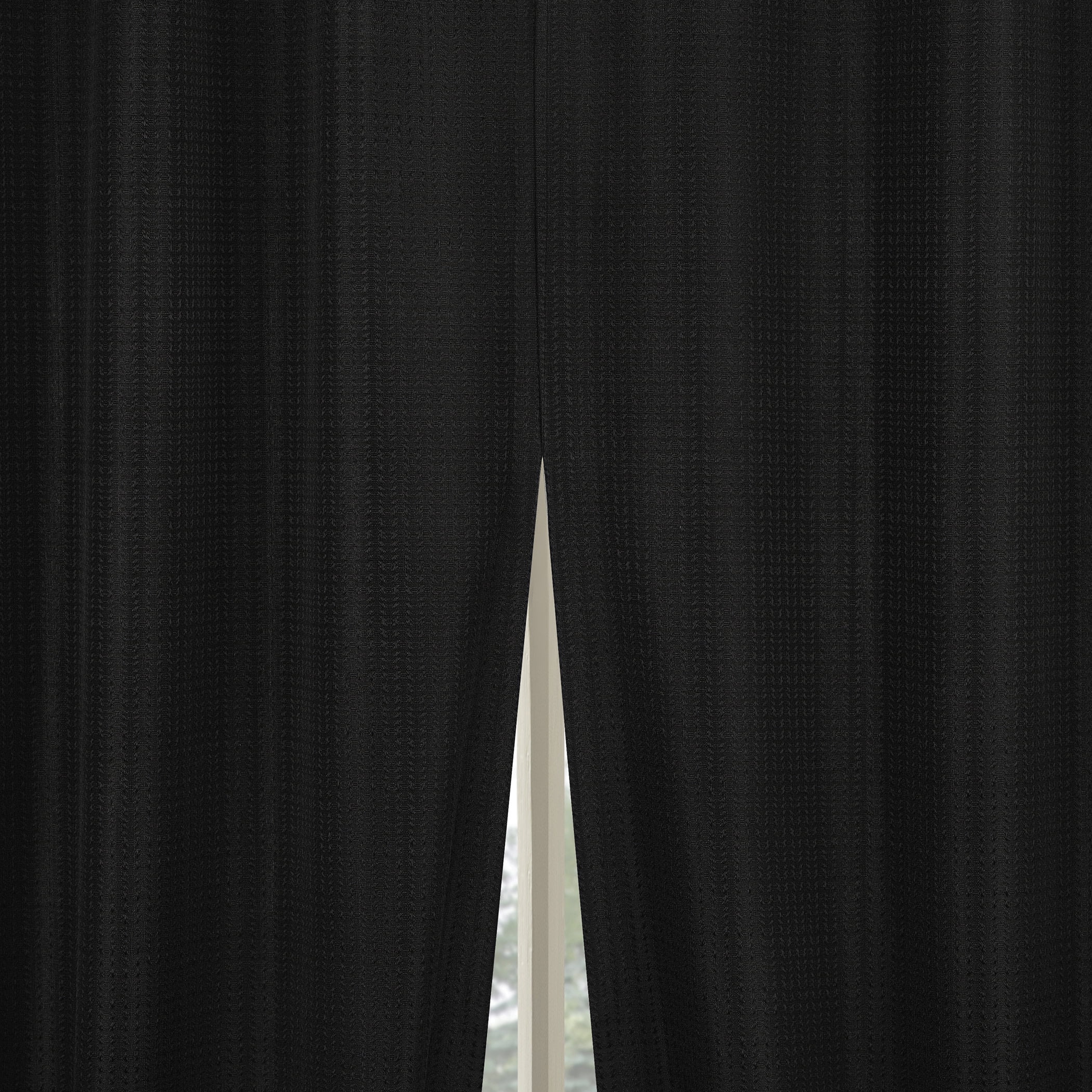 Sun Zero Vance 2-Piece Magnetic Closure 100% Blackout Back Tab Curtain Panel Pair, 37"x96", Black