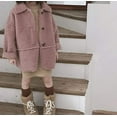 thumbnail image 4 of ContiKids Toddlers Girls Fluffy Dress Coats Warm Teddy Wool Shearling Winter Mac Coat Pink 5-6 Years, 4 of 5