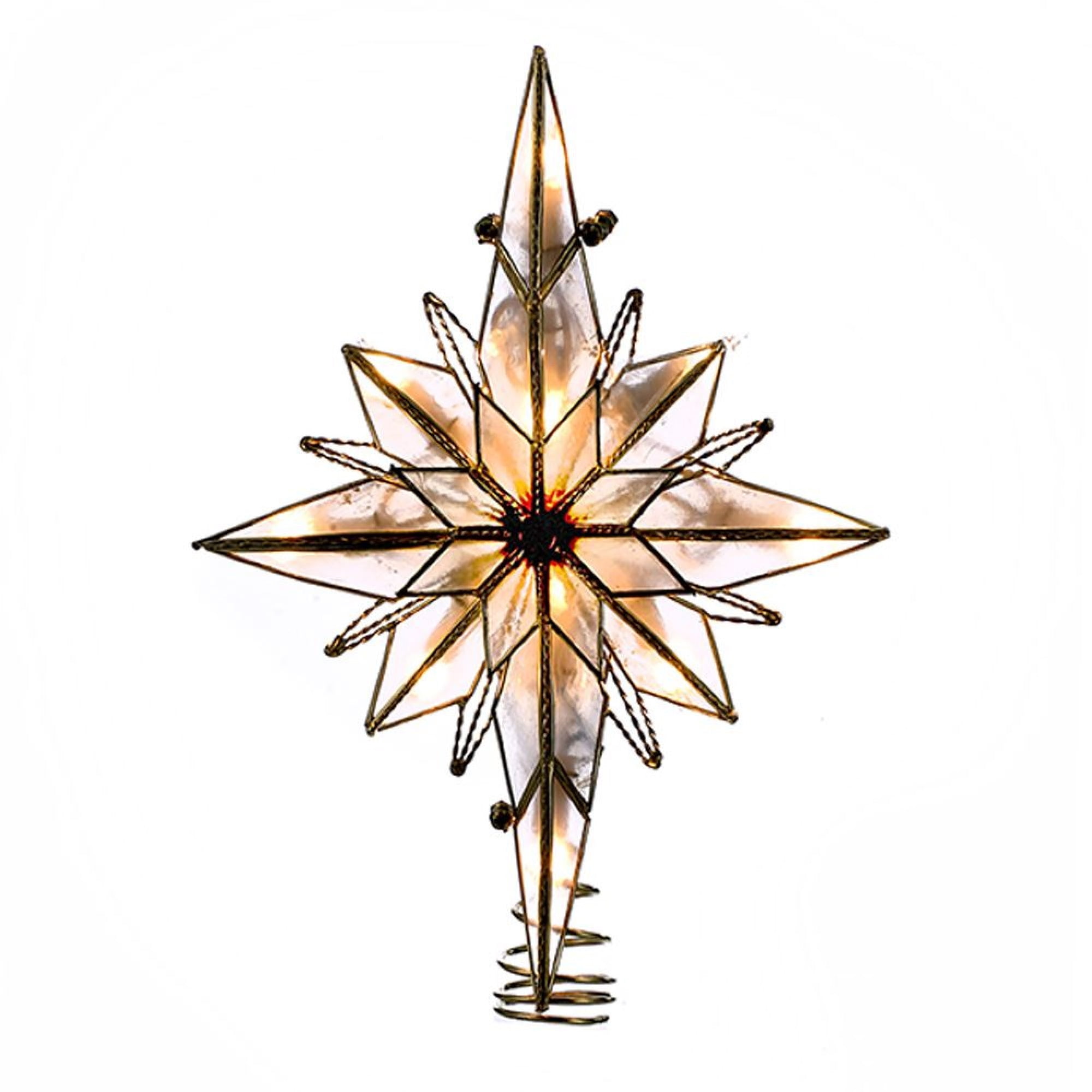 10&quot; Multi-Point Star of Bethlehem Glass Gem Christmas Tree Topper