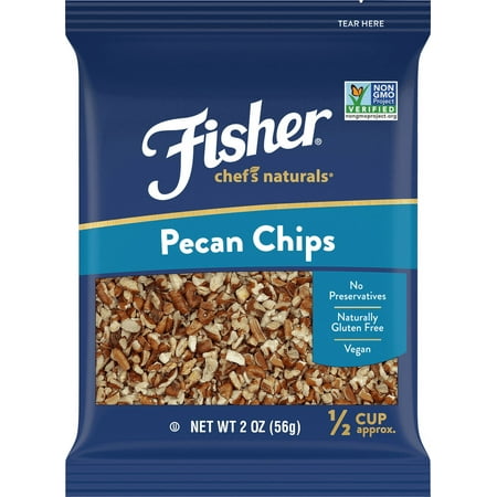 FISHER Chef's Naturals Pecan Chips, 2 oz, Naturally Gluten Free, No Preservatives, Non-GMO