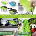 thumbnail image 4 of Food Mesh Strainers Fine Strainer 2 PACK, Clip-On Colander Rice Strain Sieve Sifter, Vegetable Silicone Drainer Filter Hands-Free Heat-Resistant for Kitchen All Pots Bowls, 2 Pack (Black+Red), 4 of 7