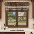 thumbnail image 6 of 2 Pack Valances for Window, Brown Wooden Short Curtains for Kitchen Bedroom Living Room, Vintage Farmhouse Retro Art Rod Pocket Small Window Treatment Valance Drapes 42 x 18 Inch, 6 of 8