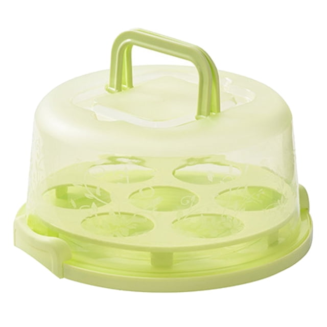 Cake Postre Cupcake Muffin Carrier Container Translúcido Domo Portátil Verde Sunnimix Recipiente de almacenamiento para el portador de pastel