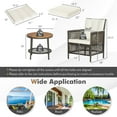 thumbnail image 2 of Gymax 3PCS Patio Wicker Bistro Set Furniture Set PE Rattan Table Set w/ Off White Cushions, 2 of 10