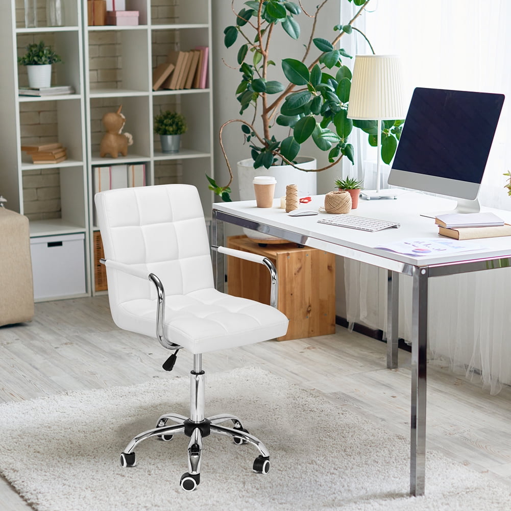 Kepooman Adjustable Modern PU Leather Adjustable Bar Stools with Armrest, Counter Height Swivel Stool by Leopard, White Kepooman Adjustable Modern PU Leather Adjustable Bar Stools with Armrest, Counter Height Swivel Stool by Leopard, White