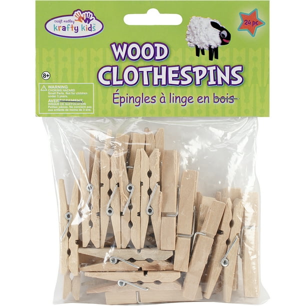 Wood ClothespinsNatural 1.875" 24/Pkg