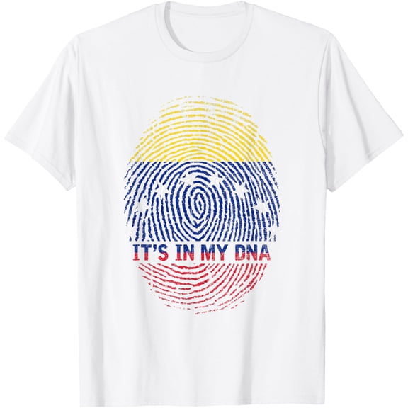 t-shirt DNA Fingerprint Proud Venezuela Flag Patriotic Venezuela T-Shirt mens, woman, white,funny,journey,Crew Neck, Short Sleeve,custom clothing patterns.gift