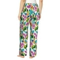 thumbnail image 3 of Uemuo Watercolor Flowers Pattern Women's Wide Leg Palazzo Lounge Pants with Pockets Light Weight Loose Comfy Casual Pajama Pants-Large, 3 of 9