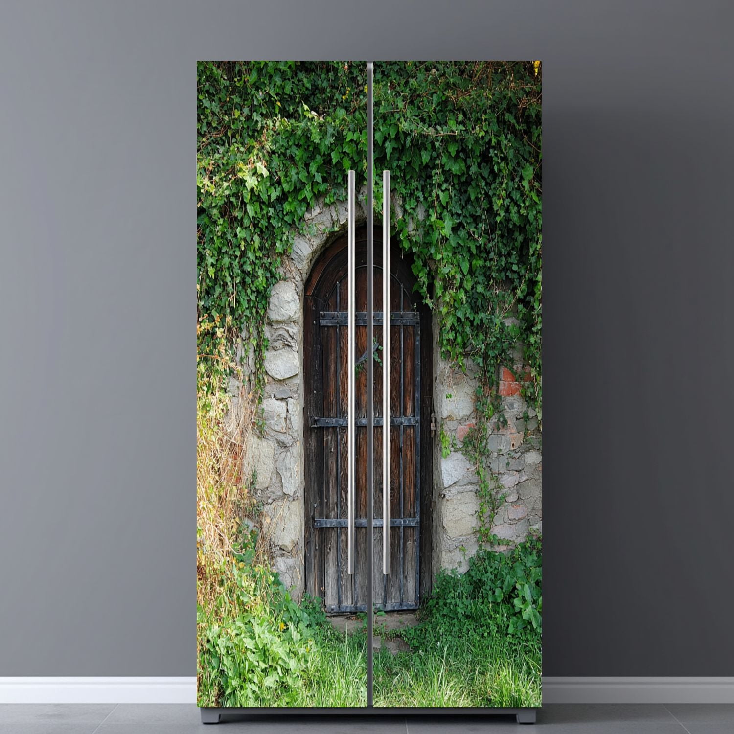 Self Adhesive Vinyl Refrigerator Wrap Set Door wine cellar Door Mural Removable Fridge Sticker Peel and Stick&nbsp;Full Door Cover Decal Kitchen Bar Decor