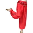 thumbnail image 3 of SNKSDGM Women's Plus Sweatpants Women Wide Leg Cargo Pants Women Stretchy Tall Women's Stylish Belly Dance Pants Chiffon Split Wide Leg Dance Pants Sequined Pants, 3 of 3