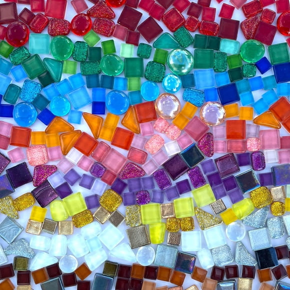 Azulejos de mosaico LITMIND, deslumbrantes cristales con purpurina, 500 g, surtidos