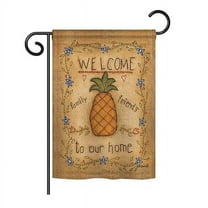 Breeze Decor BD-SH-G-100071-IP-BO-D-US18-SB 13 x 18.5 in. Welcome Sweet Pineapple Inspirational Home Impressions Decorative Vertical Double Sided Garden Flag
