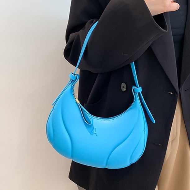 Bolsa De Hombro Bolso de mano para mujer, bolso de cuero PU, bolso de mano elegante Simple, bandolera (azul) Tmvgtek Para Estrenar