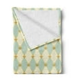 thumbnail image 2 of Fleur De Lis Soft Flannel Fleece Blanket, Traditional Royal Flower Pattern with Harlequin Rhombuses Pattern, Cozy Plush for Indoor and Outdoor Use, 70" x 90", Cream Pale Blue Yellow, by Ambesonne, 2 of 5