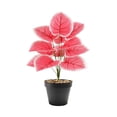 thumbnail image 2 of Gallickan Artificial Pink Plant Potted Alocasia 12 Leaves PVC Fake Tropical with Pot for Home Office Desk Decor, 2 of 6