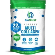 BioTrust Ageless Multi Collagen Peptides Powder – 5 Types (I, II, III, V, X) – Unflavored Collagen Powder for Women & Men – Hydrolyzed Protein – Grass Fed Beef, Fish, Chicken, Eggshell Membrane