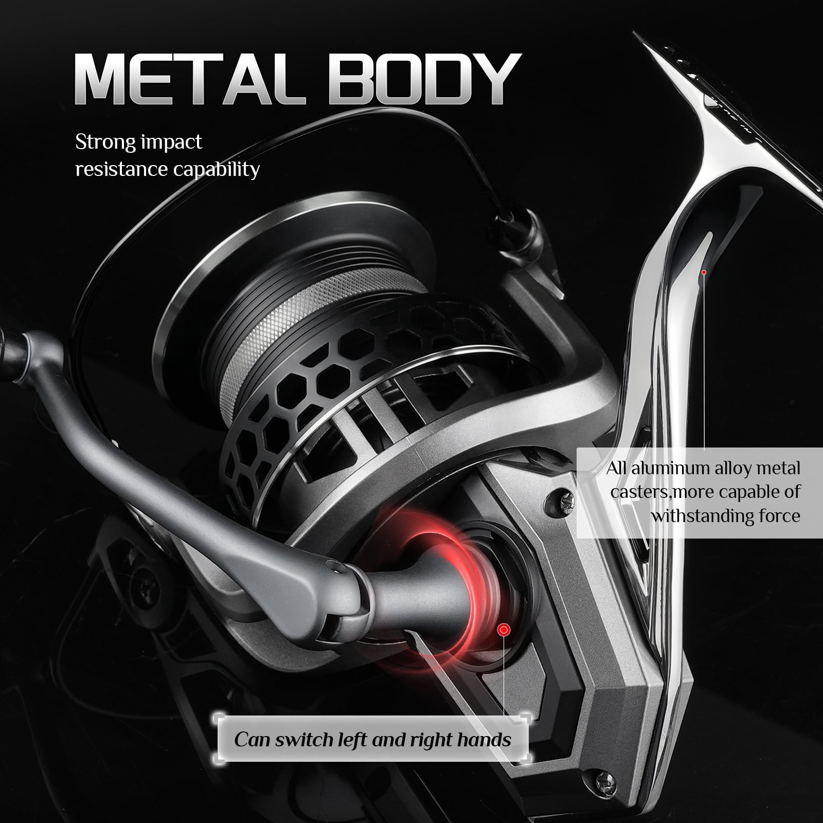 Spinning Reels Ultralight Metal 5.1:1 Gear Ratio 8000-12000 Saltwater Or Freshwater Big Max Drag Fishing Reels