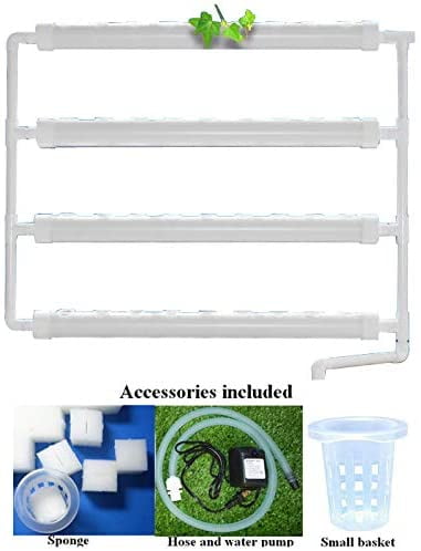 Wall-mounted Hydroponic Grow Kit 36 Plant Sites 4 Pipes Garden Tool Vegetable 