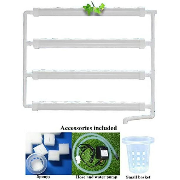 Intbuying Hydroponic Site Grow Kit Wall Mounted 36 Holes Garden Tool Veranda Plant System 4 Pipes Walmart Com Walmart Com
