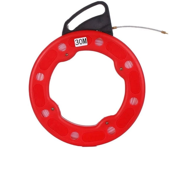 30M Fiberglass Fish Tape, Longevity & Wide Application Puller for Electrical & Communication Wiring Projects