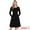 Black, variant on DARING DIVA Knit Long Sleeve Crew Neck High Waist A-Line Midi Dress XS Black