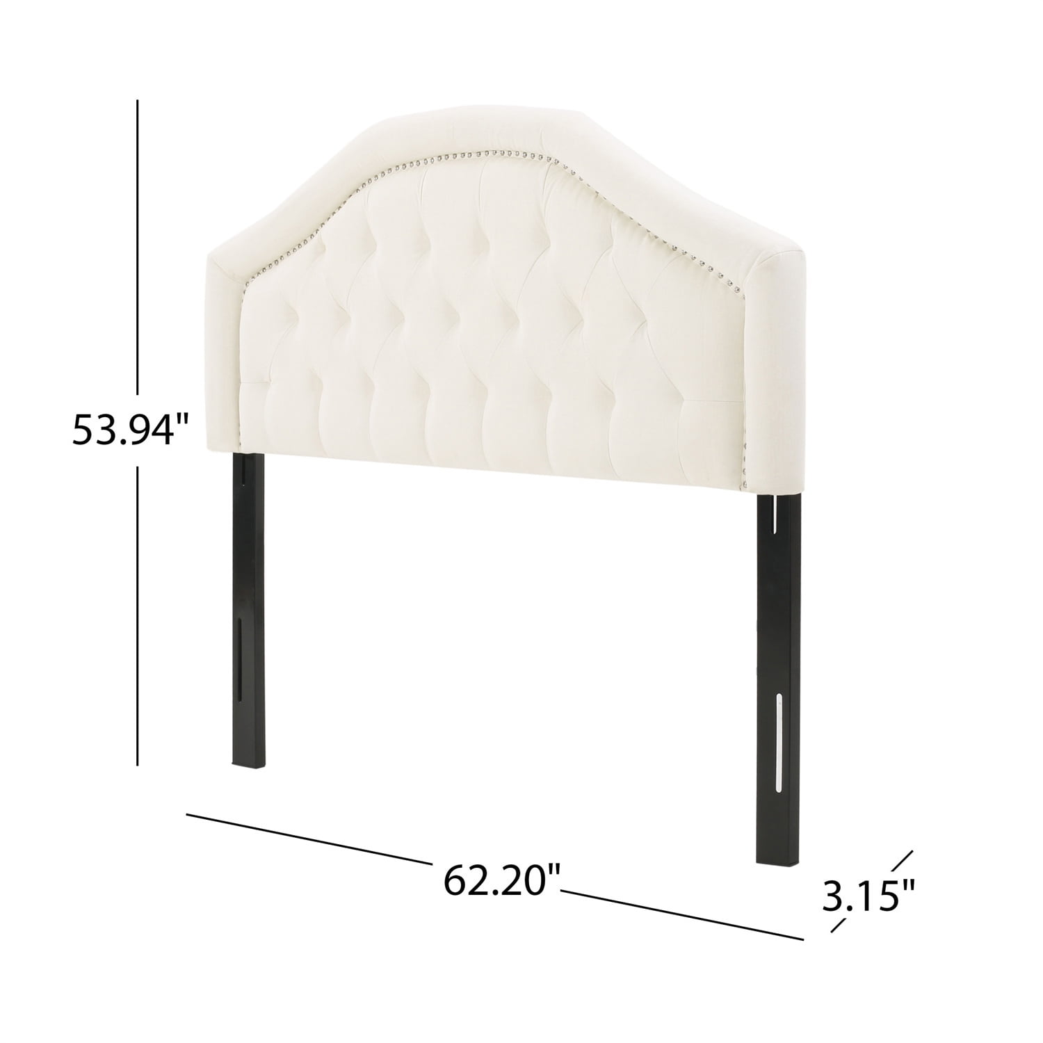 Kepooman Modern Transitional Headboard, Upholstered Button Tufted Headboard, Queen & Full, Beige Kepooman Modern Transitional Headboard, Upholstered Button Tufted Headboard, Queen & Full, Beige