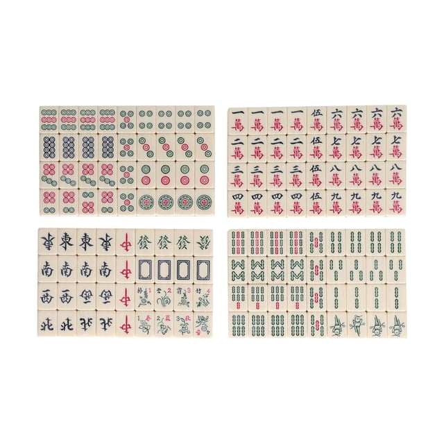 Small Traditional Mahjong, Small Mahjong Toy Melamine For Home ,Blue,Green,Ivory