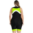 thumbnail image 5 of Doomiva Womens Boyshort One Piece Zipper Swimsuit Plus Size Contrast Color Bathing Suit Athletic Bodysuit Fluorescent 4XL, 5 of 6