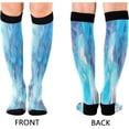 thumbnail image 2 of GZHJMY Blue Ink Marble Texture Compression Socks for Women Men, Knee High Stockings for Athletic Sports,Running,Travel, 2 of 7