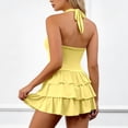 thumbnail image 6 of DHFJKG Women Summer Halter Dresses Square Neck Tiered Mini Dress Sexy Slim Fit Sleeveless Solid Color Going Out Party Wear Stylish Dresses, 6 of 6