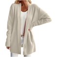 thumbnail image 2 of ClodeEU Women's Cardigan Sweaters ,Long Sleeve Knit Open Front Jacket,Lightweight Sweater With Pockets White,Womens Plus M, 2 of 6