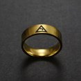thumbnail image 4 of K-KED Minimalist Fashion Stainless Steel Freemason Triangle Corrosion Rings Size 7-13-7-Gold, 4 of 8