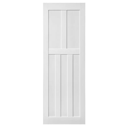 Modern Interior Barn Door Slab - White - Pre-primed Design