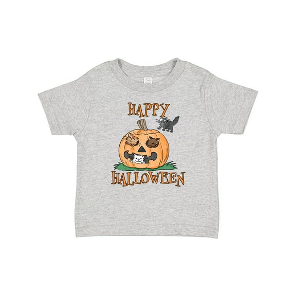 Inktastic Happy Halloween Kittens in a Pumpkin Boys or Girls Baby T-Shirt